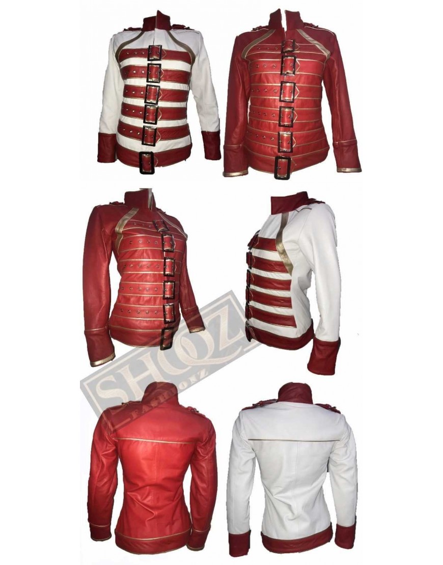 New Women's Freddie Mercury Concert Military Women Motorcycle Jacket